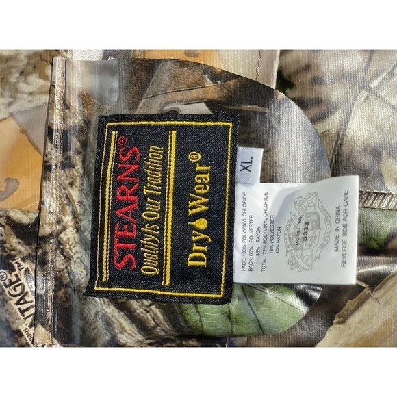 Stearns Dry Wear Rain pants/bibs/overalls. Camo print. Men's XL - Picture 2 of 6